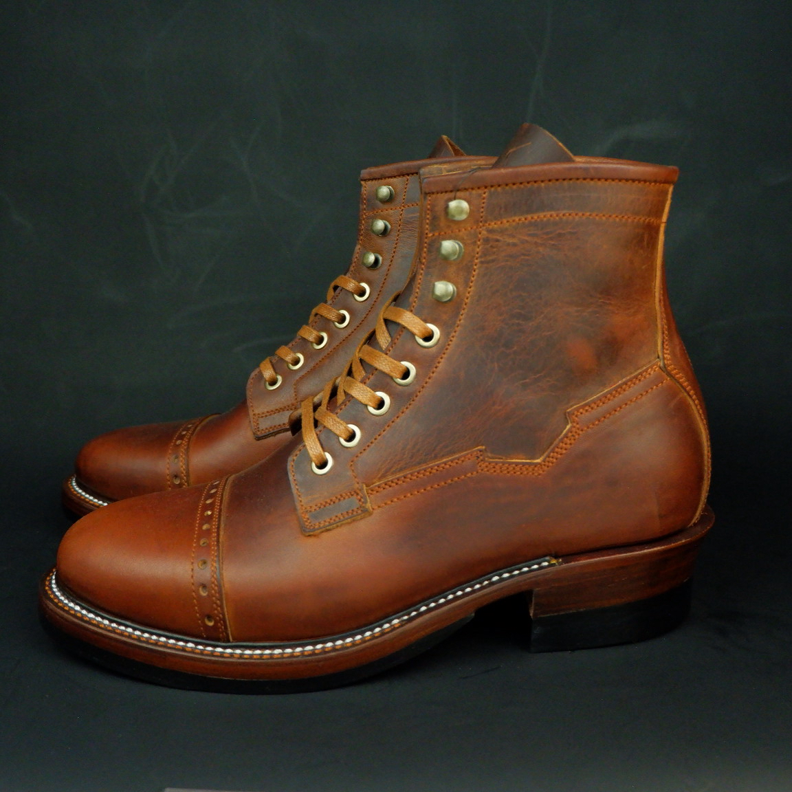 Prof Barnets “Benjamin” Cap Toe Balmoral 6” ( Gallun Horse Butt Cognac )