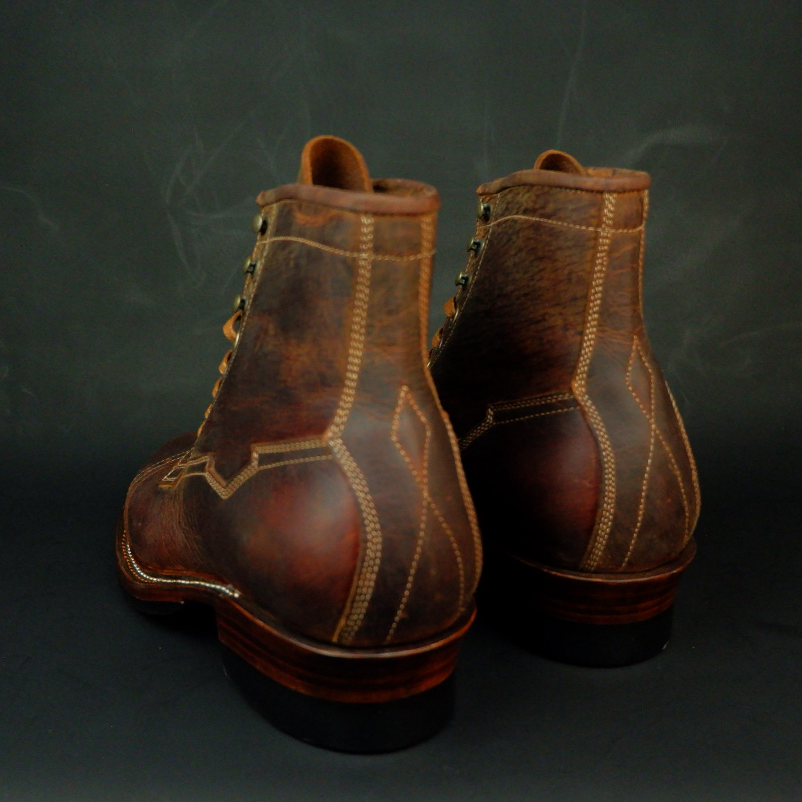 Prof Barnets "Benjamin" Cap Toe Balmoral 6" ( Gallun Teton Deer Cognac )