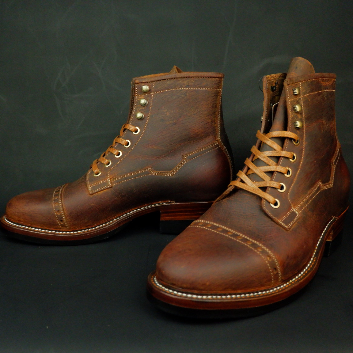 Prof Barnets "Benjamin" Cap Toe Balmoral 6" ( Gallun Teton Deer Cognac )