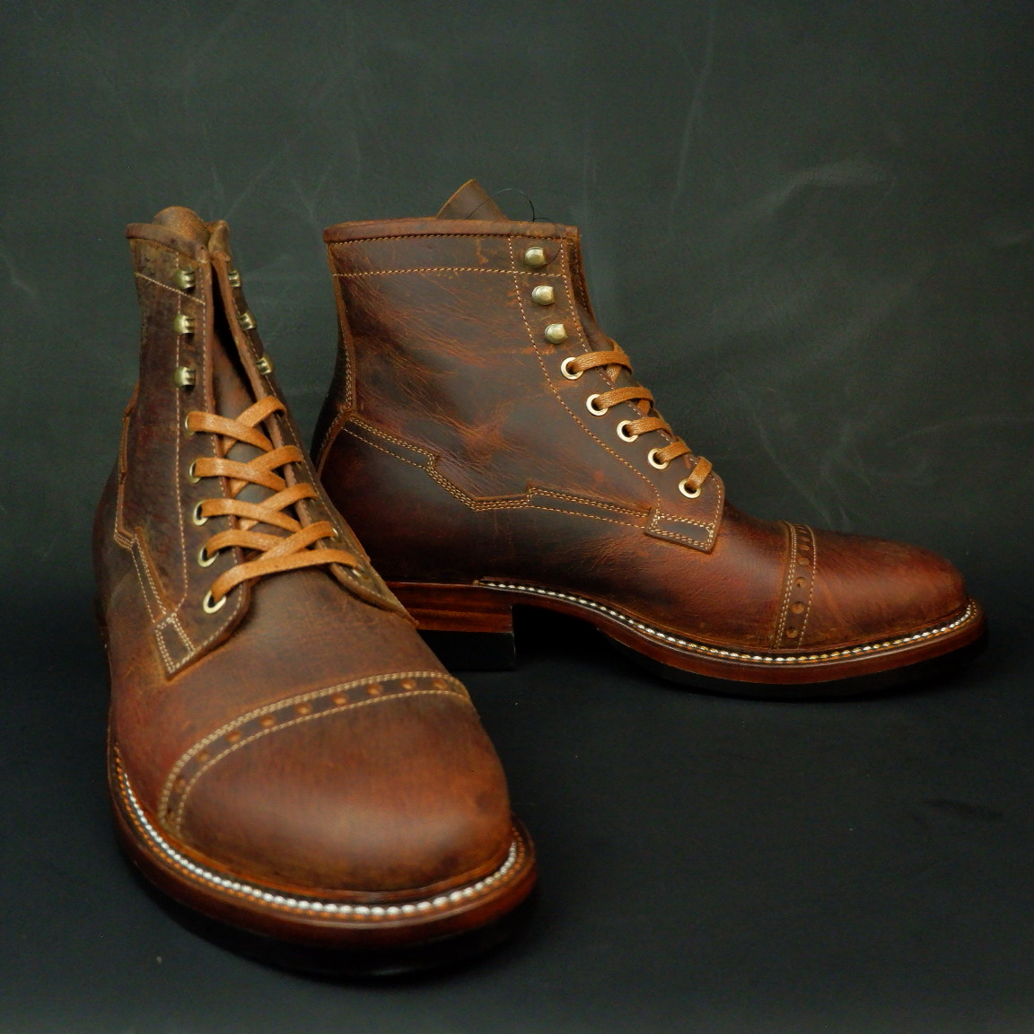 Prof Barnets "Benjamin" Cap Toe Balmoral 6" ( Gallun Teton Deer Cognac )