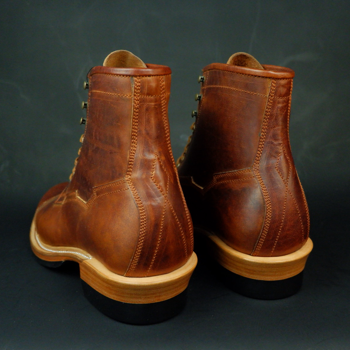Prof Barnets “Benjamin” Cap Toe Balmoral 6” ( Gallun Horse Butt Cognac )
