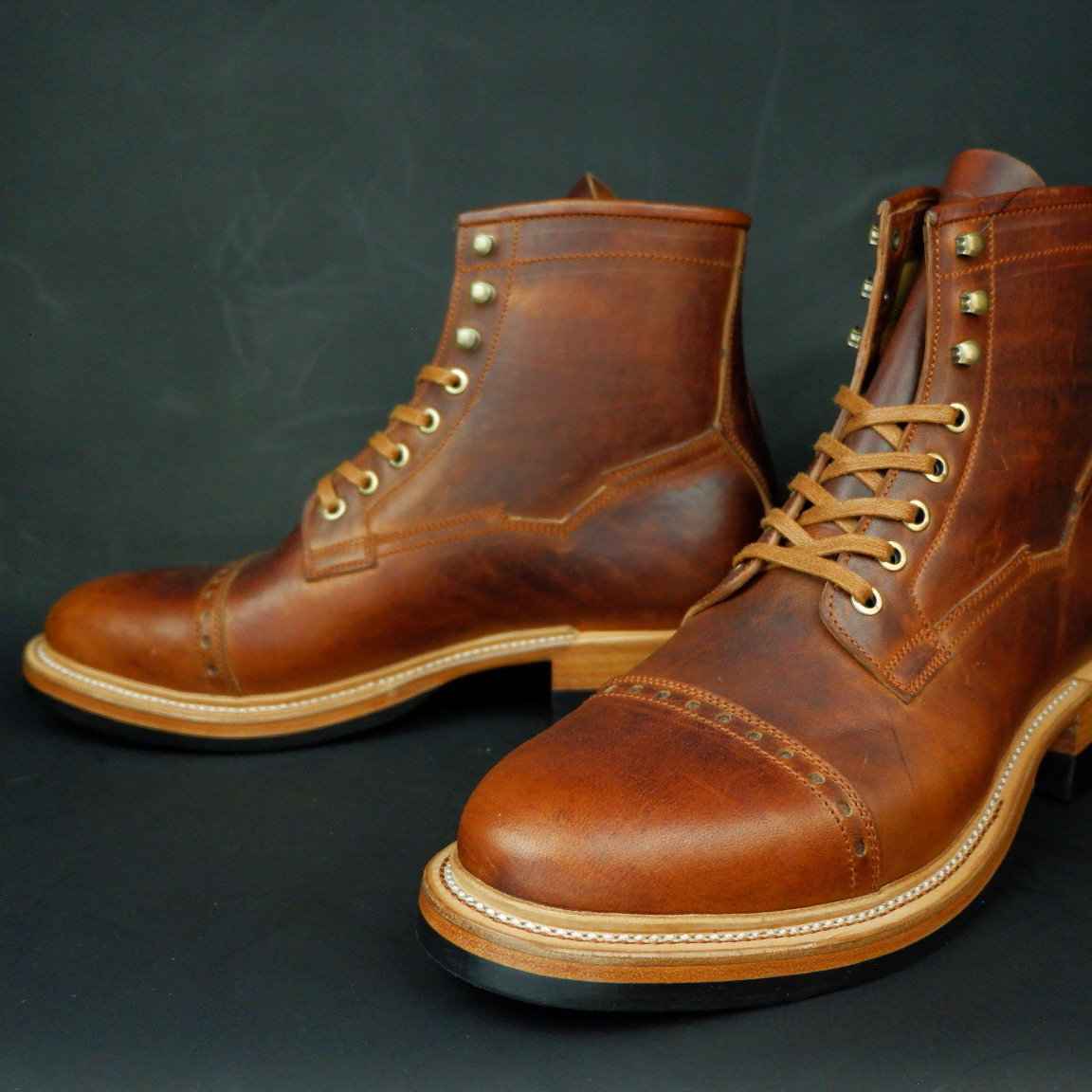 Prof Barnets “Benjamin” Cap Toe Balmoral 6” ( Gallun Horse Butt Cognac )