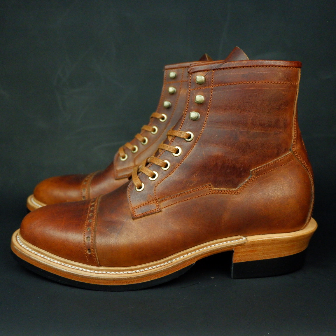 Prof Barnets “Benjamin” Cap Toe Balmoral 6” ( Gallun Horse Butt Cognac )