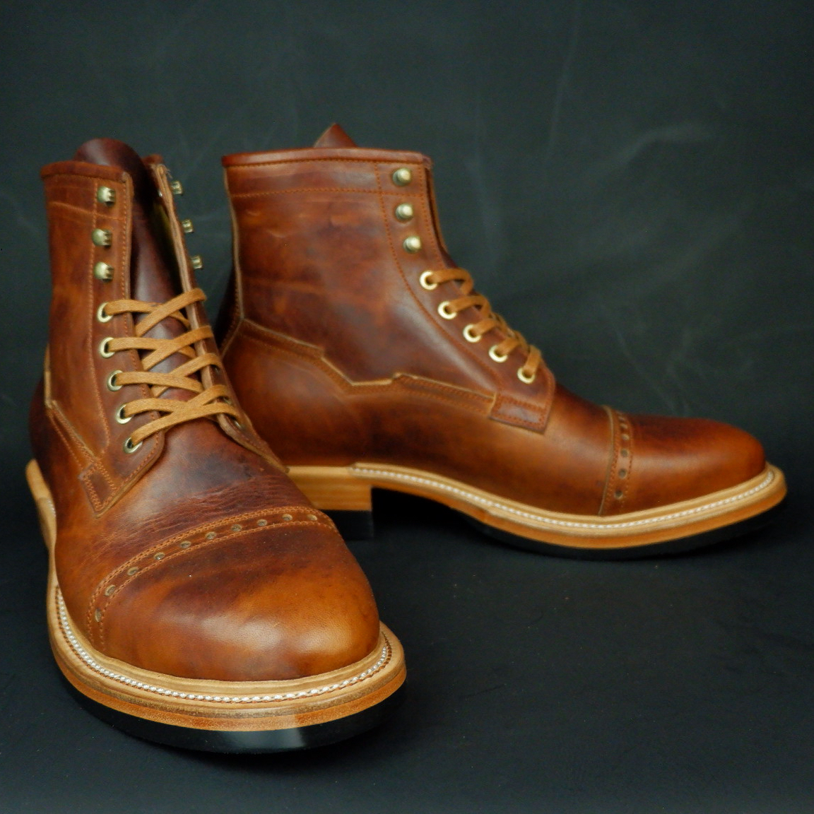 Prof Barnets “Benjamin” Cap Toe Balmoral 6” ( Gallun Horse Butt Cognac )