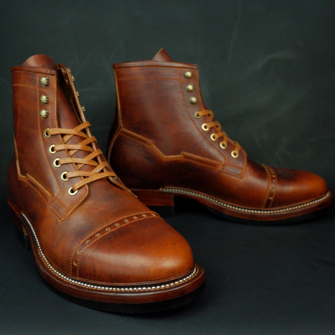 Prof Barnets “Benjamin” Cap Toe Balmoral 6” ( Gallun Horse Butt Cognac )