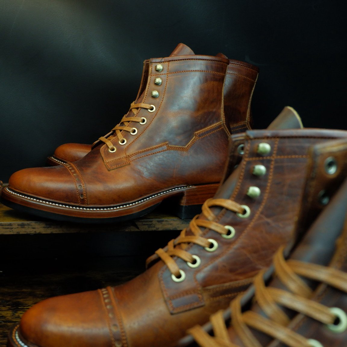 Prof Barnets “Benjamin” Cap Toe Balmoral 6” ( Gallun Horse Butt Cognac )