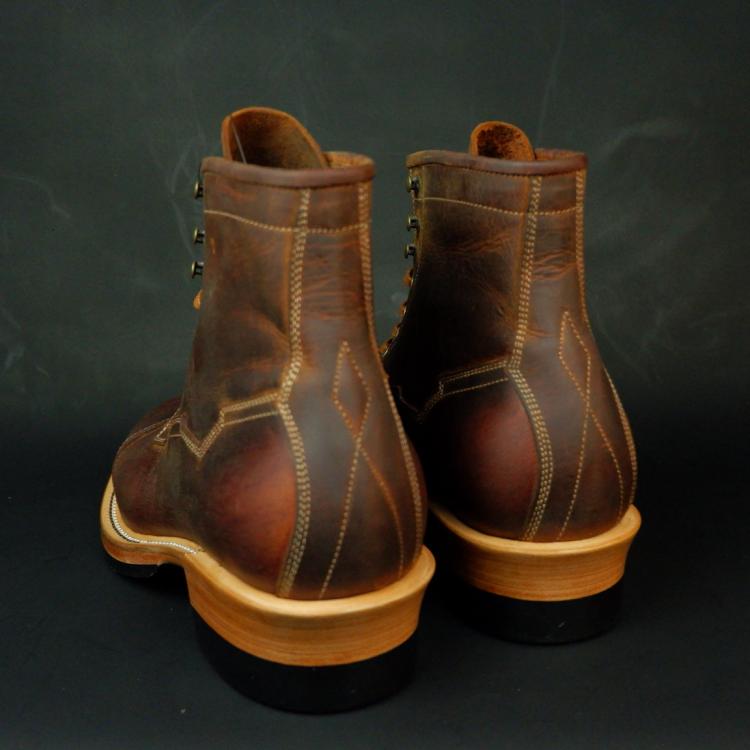 Prof Barnets "Benjamin" Cap Toe Balmoral 6" ( Gallun Teton Deer Cognac )