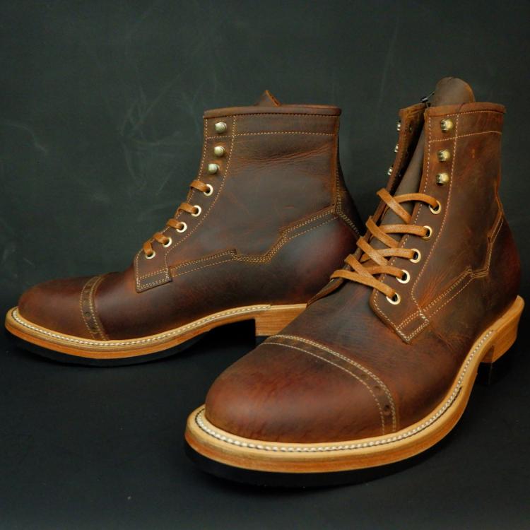 Prof Barnets "Benjamin" Cap Toe Balmoral 6" ( Gallun Teton Deer Cognac )