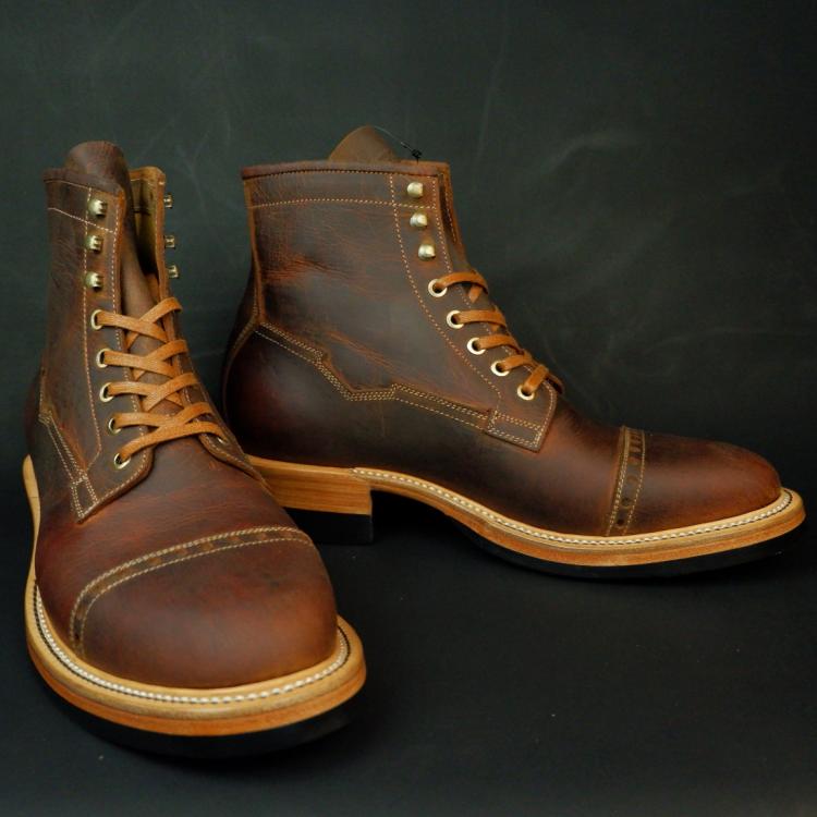 Prof Barnets "Benjamin" Cap Toe Balmoral 6" ( Gallun Teton Deer Cognac )