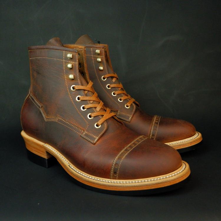 Prof Barnets "Benjamin" Cap Toe Balmoral 6" ( Gallun Teton Deer Cognac )