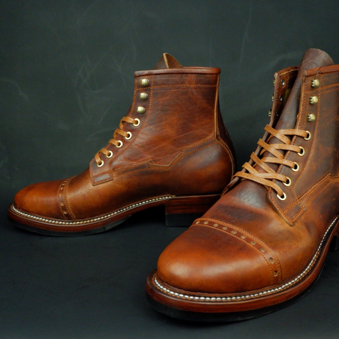 Prof Barnets “Benjamin” Cap Toe Balmoral 6” ( Gallun Horse Butt Cognac )