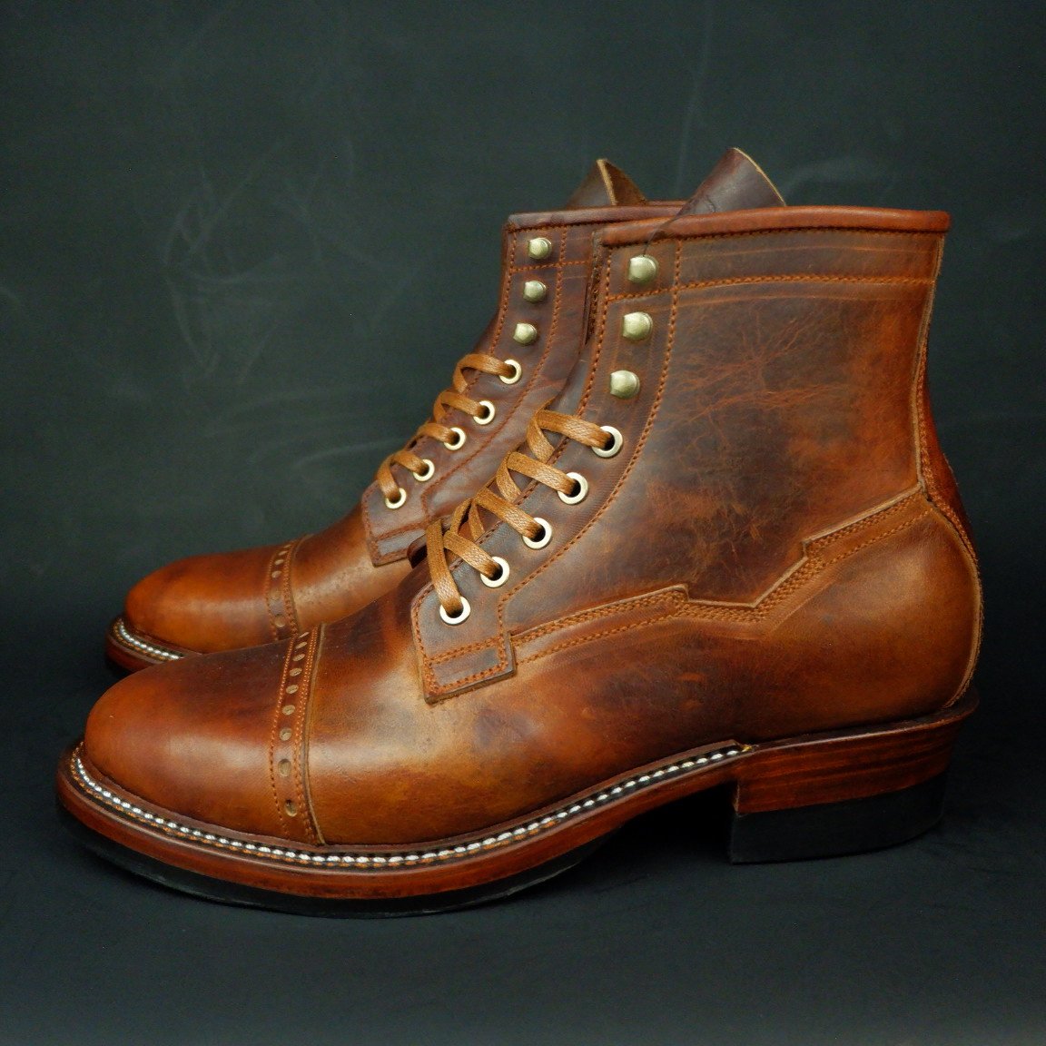 Prof Barnets “Benjamin” Cap Toe Balmoral 6” ( Gallun Horse Butt Cognac )