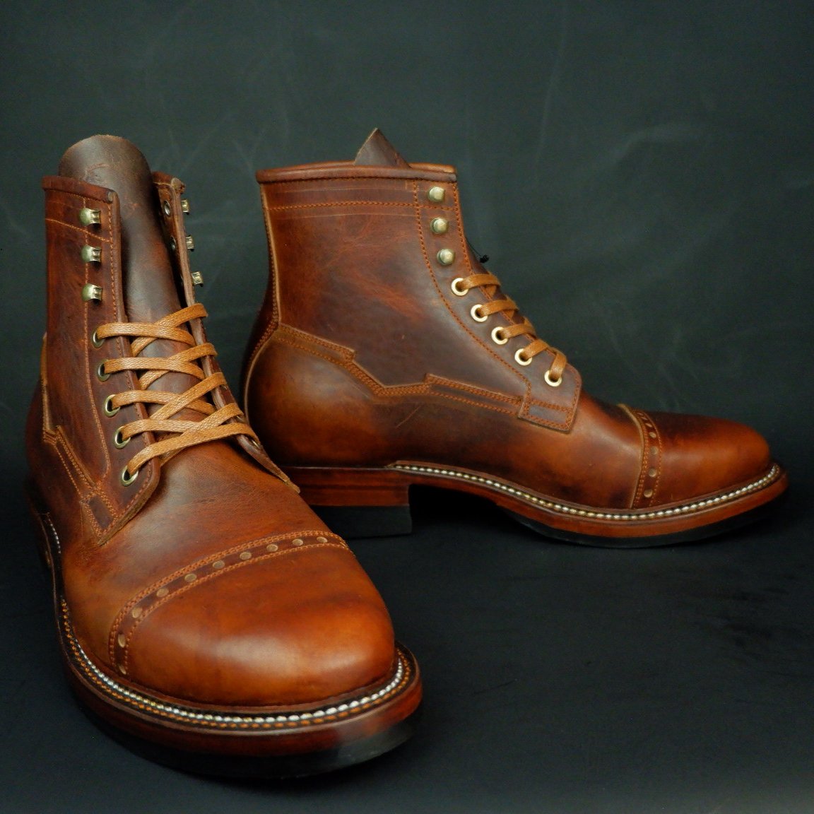 Prof Barnets “Benjamin” Cap Toe Balmoral 6” ( Gallun Horse Butt Cognac )