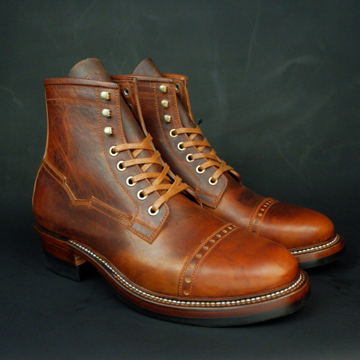 Prof Barnets “Benjamin” Cap Toe Balmoral 6” ( Gallun Horse Butt Cognac )